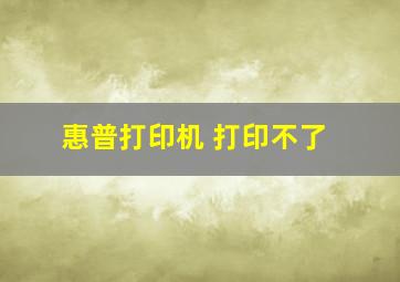 惠普打印机 打印不了